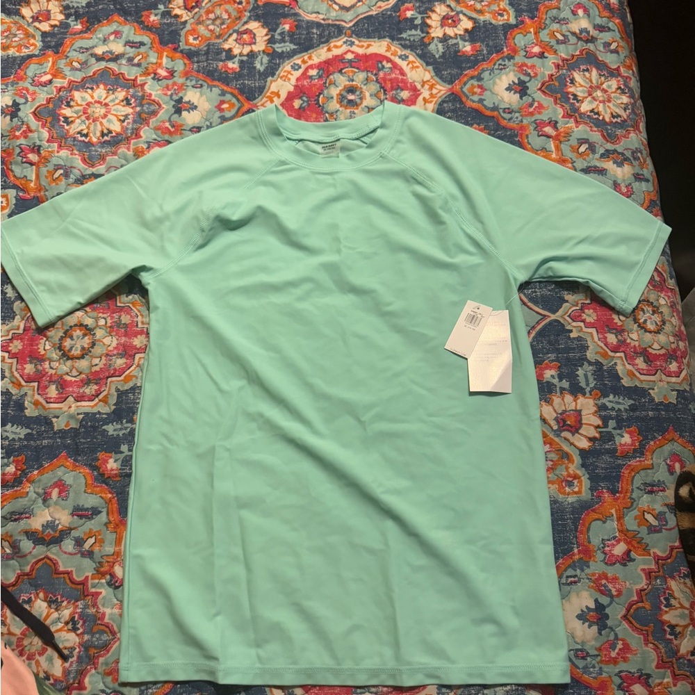 Old Navy Light Turquoise Rashguard Swim Top